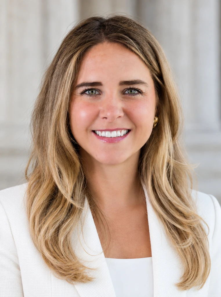 A relaxed professional portrait in an ivory blazer